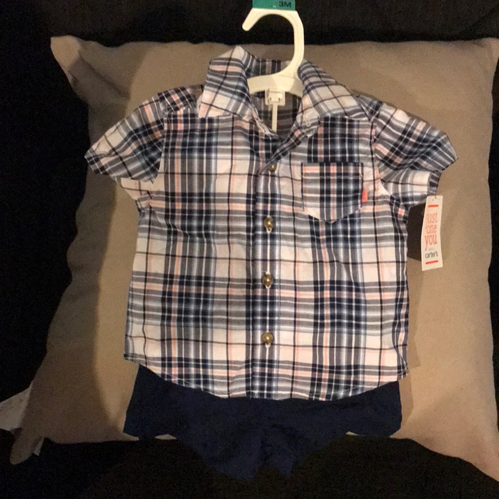 Baby Boy Button Up Shirt & Shorts